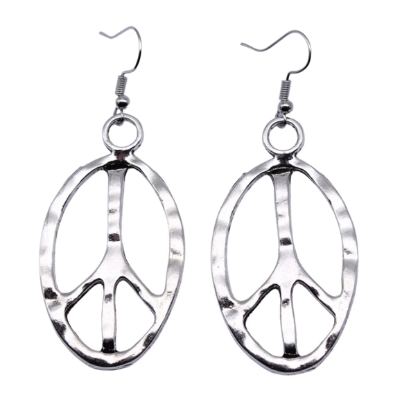 PEACE SIGN Earrings Peace Earrings Statement Earri - Picture 3 of 3